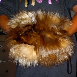 OH fury fox fur hand muff warmer (everything must go! Moving sale)